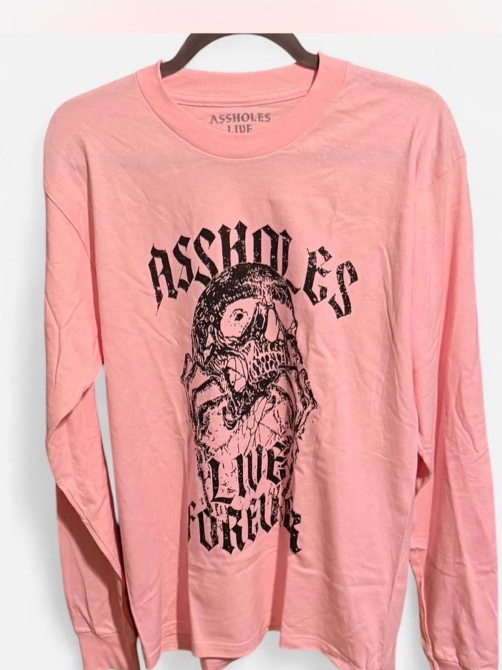 Pink Skull Graphic 
Long-Sleeve T-Shirt medium